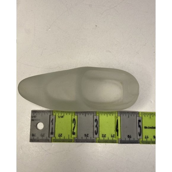 MCM Frosted Glass Figural Dutch Wooden Clog Shoe Ashtray READ - Picture 8 of 11